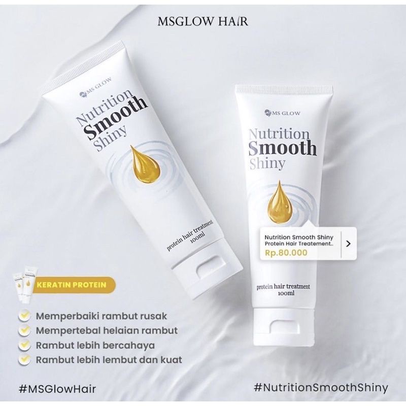 MSGLOW HAIR NUTRITION SMOOTH VITAMIN RAMBUT MASKER RAMBUT CREAMBATH RAMBUT RUSAK