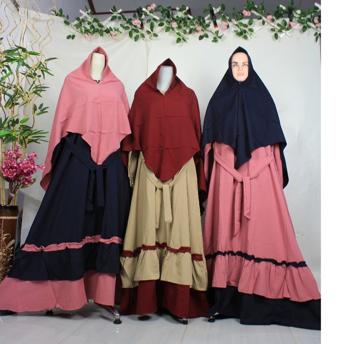 KIRANA GAMIS SET SYARI one set khimar dress muslim syari itycrepe premium