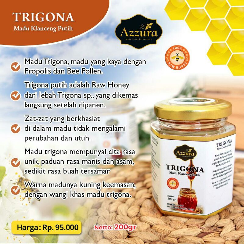 

Madu Azzura Trigona Putih - Madu Klanceng Putih 200gram & 350gram