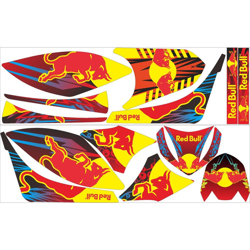 striping stiker decal Klx 150 Lama Redbull