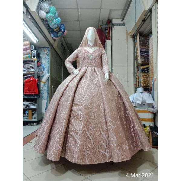 GAUN PENGANTIN PAYET MEWAH BEREKOR