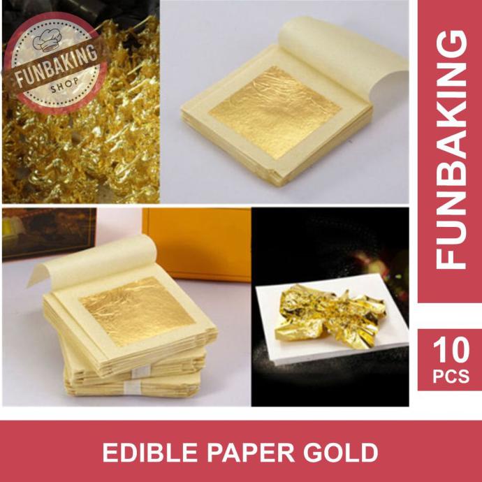 

Spesial Promo FunBaking - 10Pcs GOLD EDIBLE LEAF SHEET KERTAS EMAS FOOD GRADE 24K