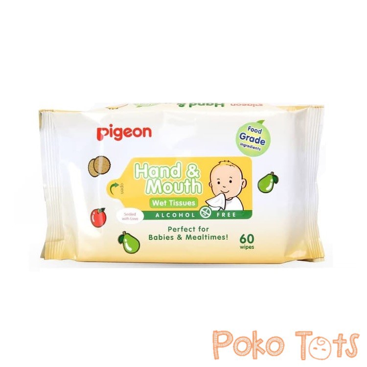 Pigeon Baby Wipes Hand and Mouth 60s Tissue Basah WHS