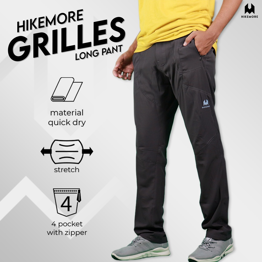 Hikemore Grilles Celana Panjang Gunung Outdoor Quickdry Dry Fit Stretch Original