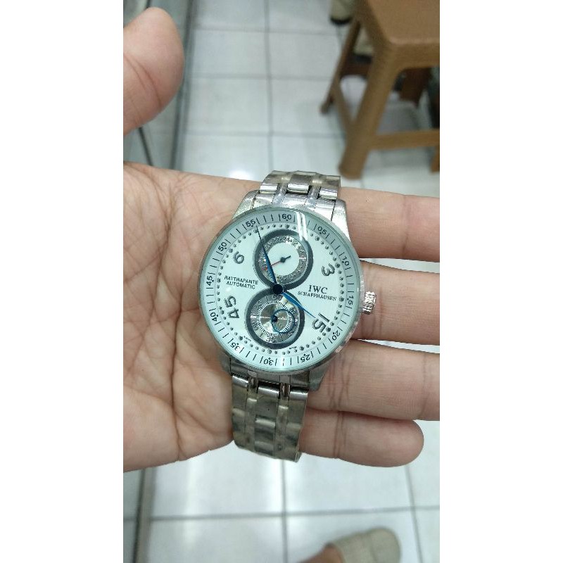 jam tangan iwc quartz sport chrono aktiv silver