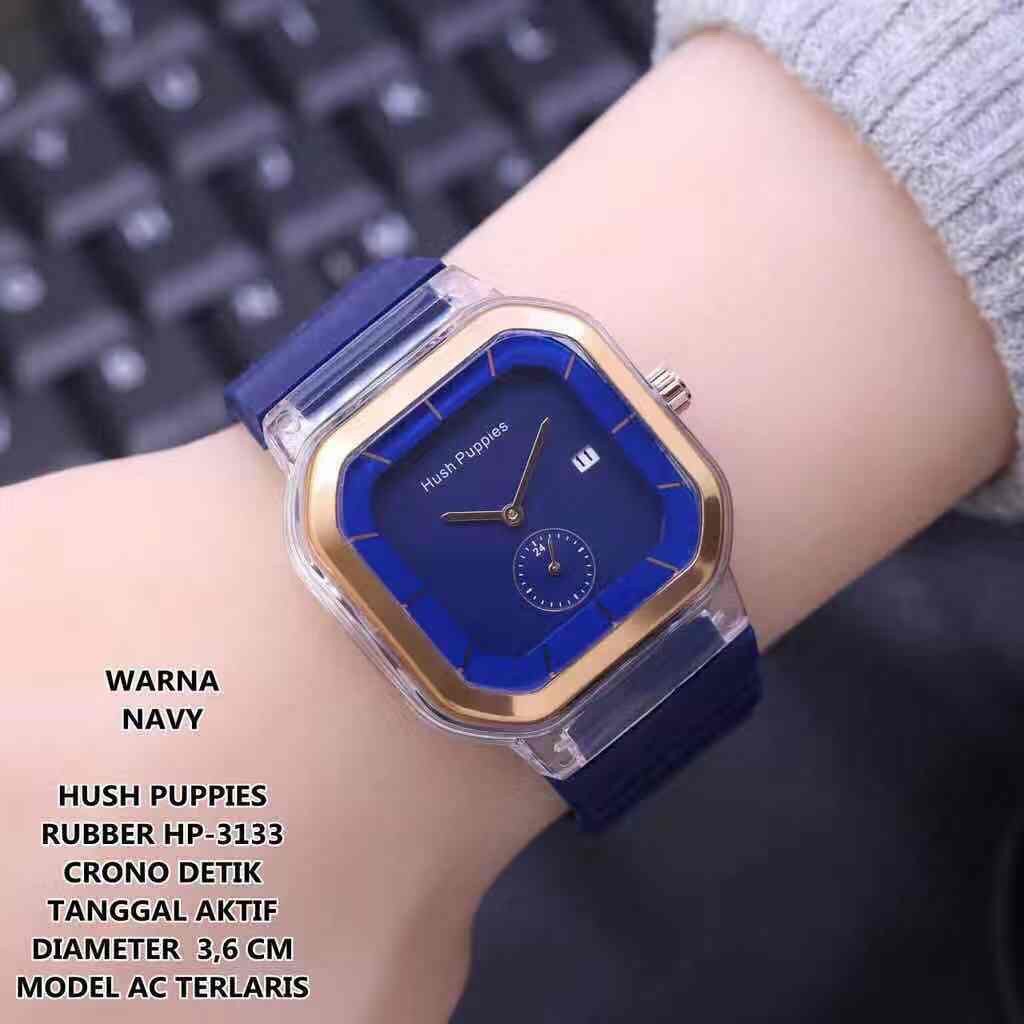 COD✅ Jam Tangan Wanita Rubber Fashion Watch Segi Tiga Jarum Sport  kombinasi Aktif tanggal   S1182