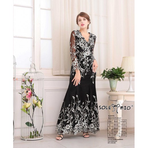 READY... DRESS MAXIDRESS PESTA PARTY MEWAH ELEGANT IMPORT PREMIUM HIGH QUALITY SOLEMIO B20090