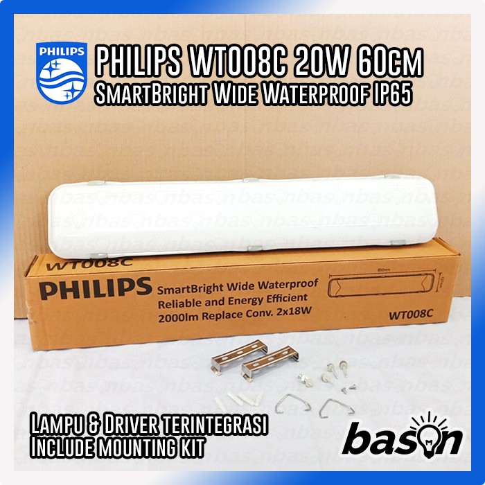 PHILIPS WT008C 20W 2000lm 60cm - SmartBright Wide Waterproof IP65