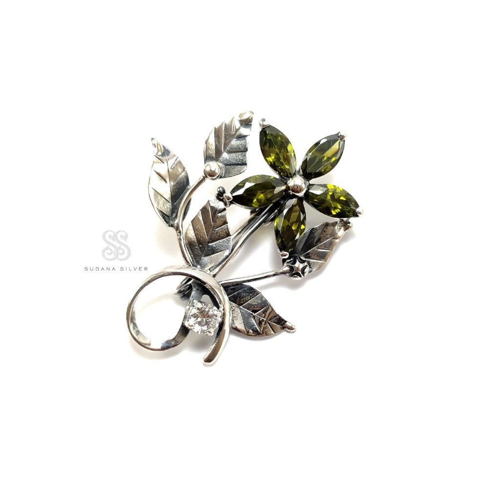 Bros Bunga Perak Silver 925 Peridot Handmade Bali