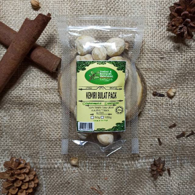 

Kemiri Bulat - 100 GR / REMPAH / JSR / 100% MURNI