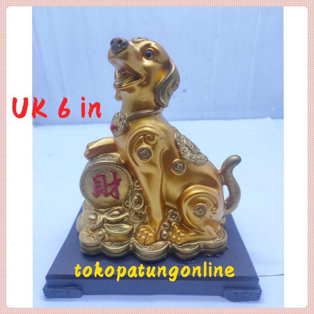 Patung Anjing Fengshui Fiber 6 in