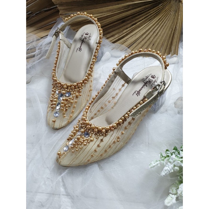 Clarissa gold motif payet 5cm kaca