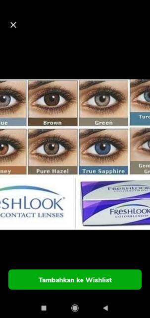 Freshlook alcon fresh look softlens warna kadar air tinggi lembut