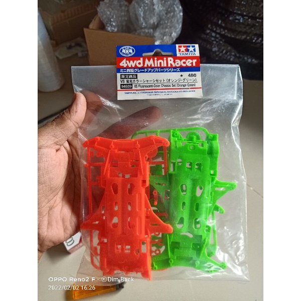 Tamiya 94839 vs fluorescent color chassis set ( orange - green )
