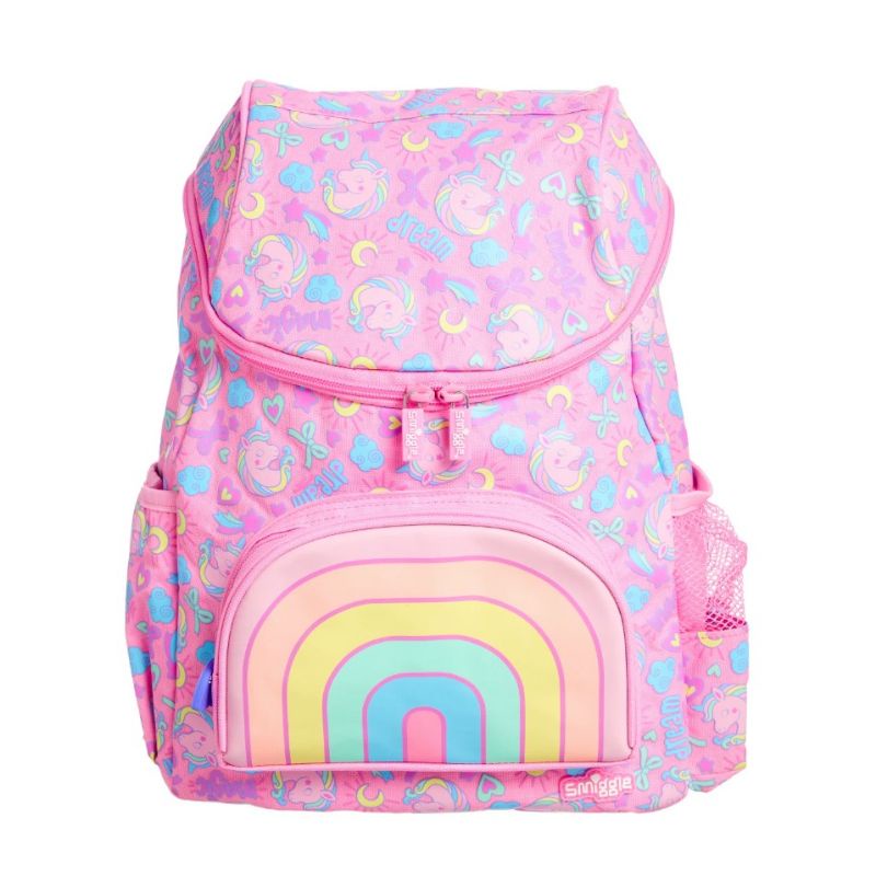 Smiggle Backpack Character Junior Hoodie Unicorn Pink