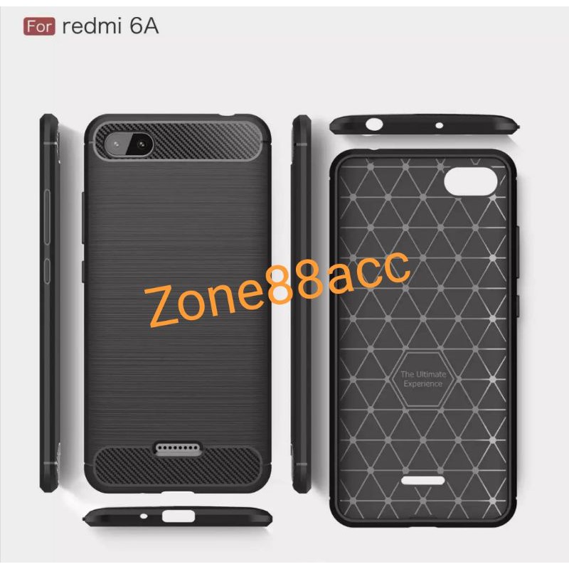 Silicon Case Redmi 6A Softcase iPAKY Carbon Casing Cover TPU