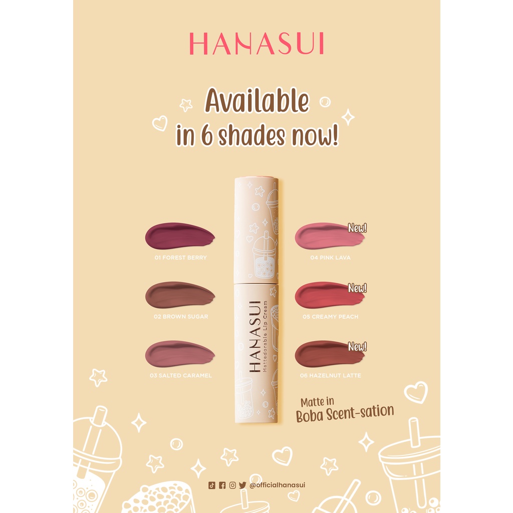 Hanasui Mattedorable Lip Cream Boba Edition 4 gr