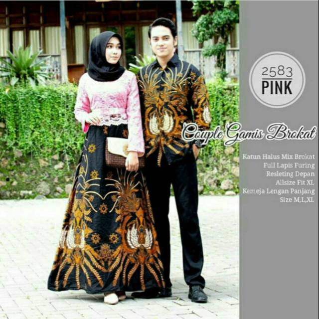 Couple batik gamis brokat