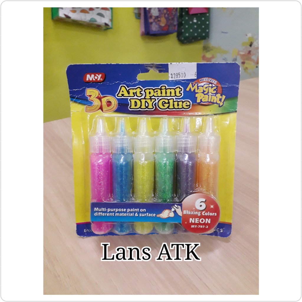 

Magic Paint / My Art Paint 3D Set MY-797-2 Neon / Set Glitter Glue 6 Blazing Colors