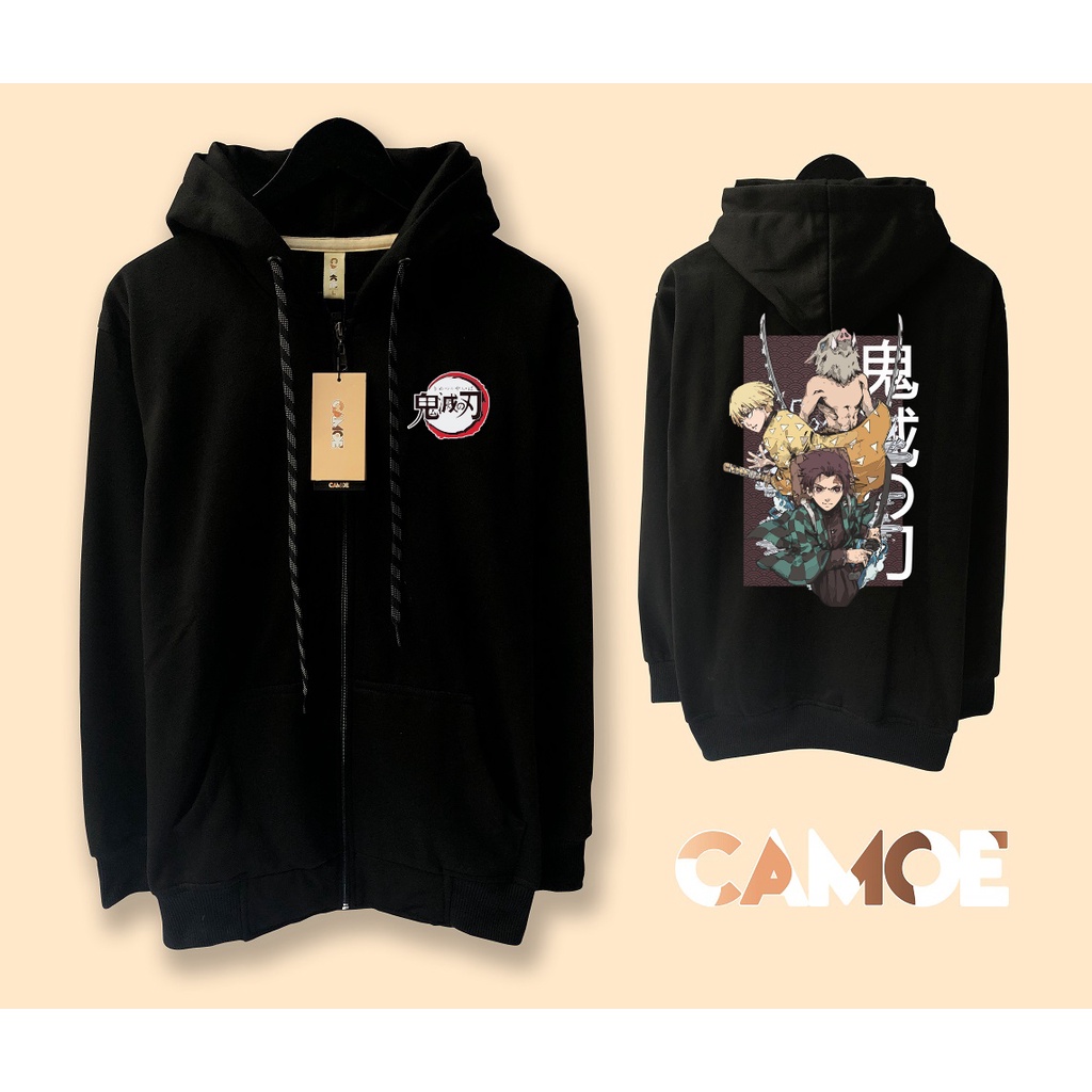 Jaket Hoodie Zipper Anime demon slayer tanjiro zenitsu inosuke