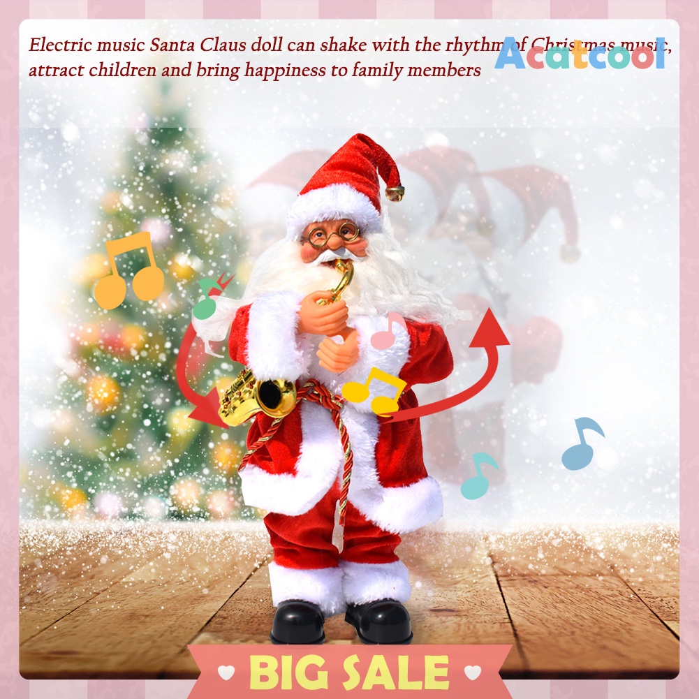 Electric Dancing Santa Claus Christmas Plush Doll with Music Kids Xmas Toys