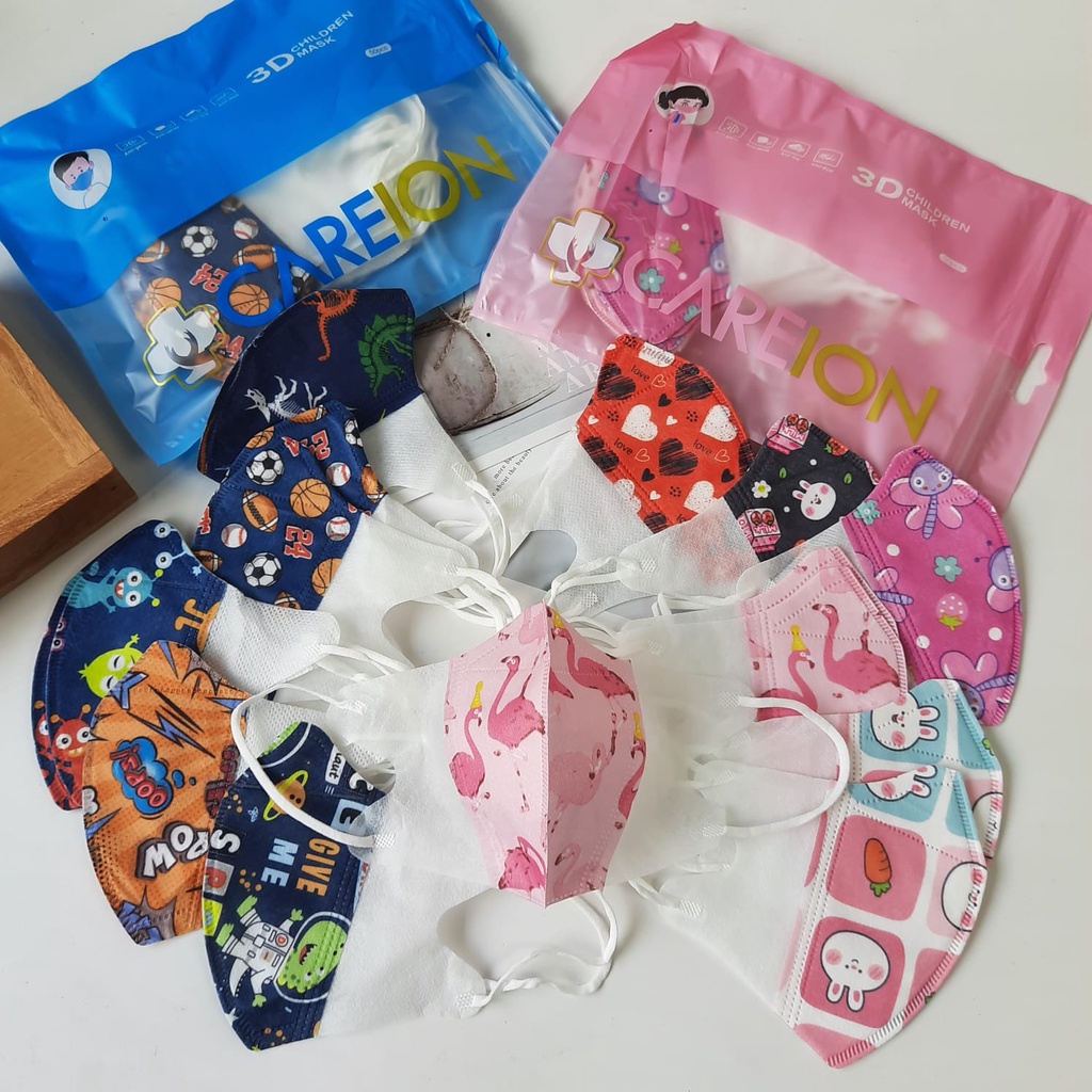 MASKER DUCKBILL ANAK  MOTIF KARAKTER BTS BT21 | MASKER 3PLY DUCKBILL ANAK PERBOX  ISI 50 PCS