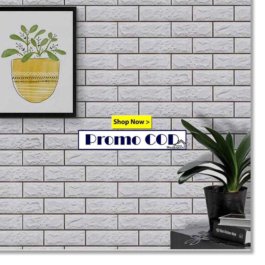 Wallpaper Sticker  Dinding kamar Anti Air Murah Dan Terbaik Motif Bata list Cokelat
