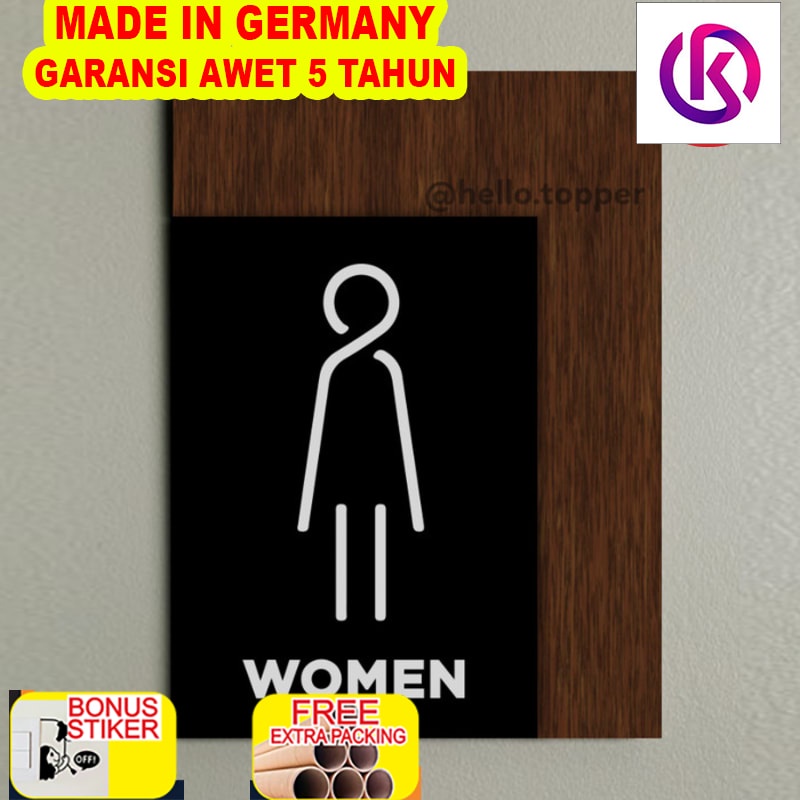 

Murah Sign Kayu Rest Room Women Wanita Akrilik 20x15 | Toilet Signage