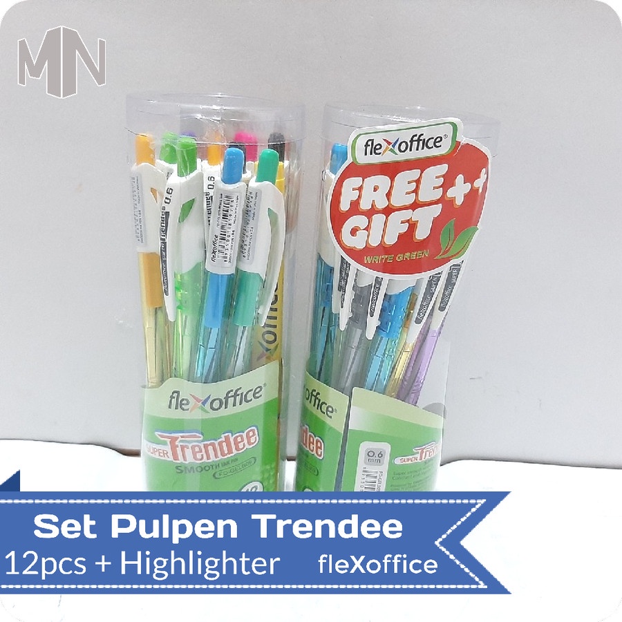 

Set Pulpen Trendee 0.6mm isi 12pcs FleXoffice