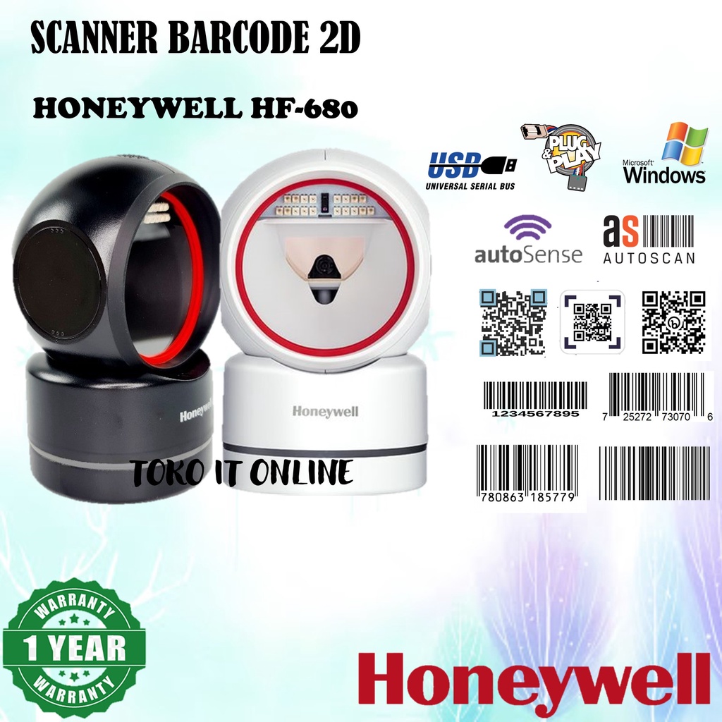 Honeywell HF 680 Scanner Barcode QR 1D Dan 2D / QR Code Scan Layar Honeywell HF680