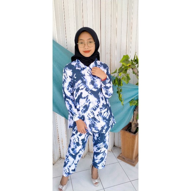 one set tiedie Maria bahwa katun rayon premium harga murah terjangkau by Abidahgallery