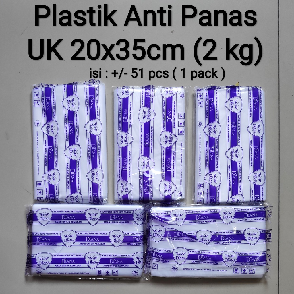 kantong plastik Tahan Panas isi 5 bks (Uk 1/4kg-1/2kg-1kg-2kg -5kg) Plastik Anti Panas