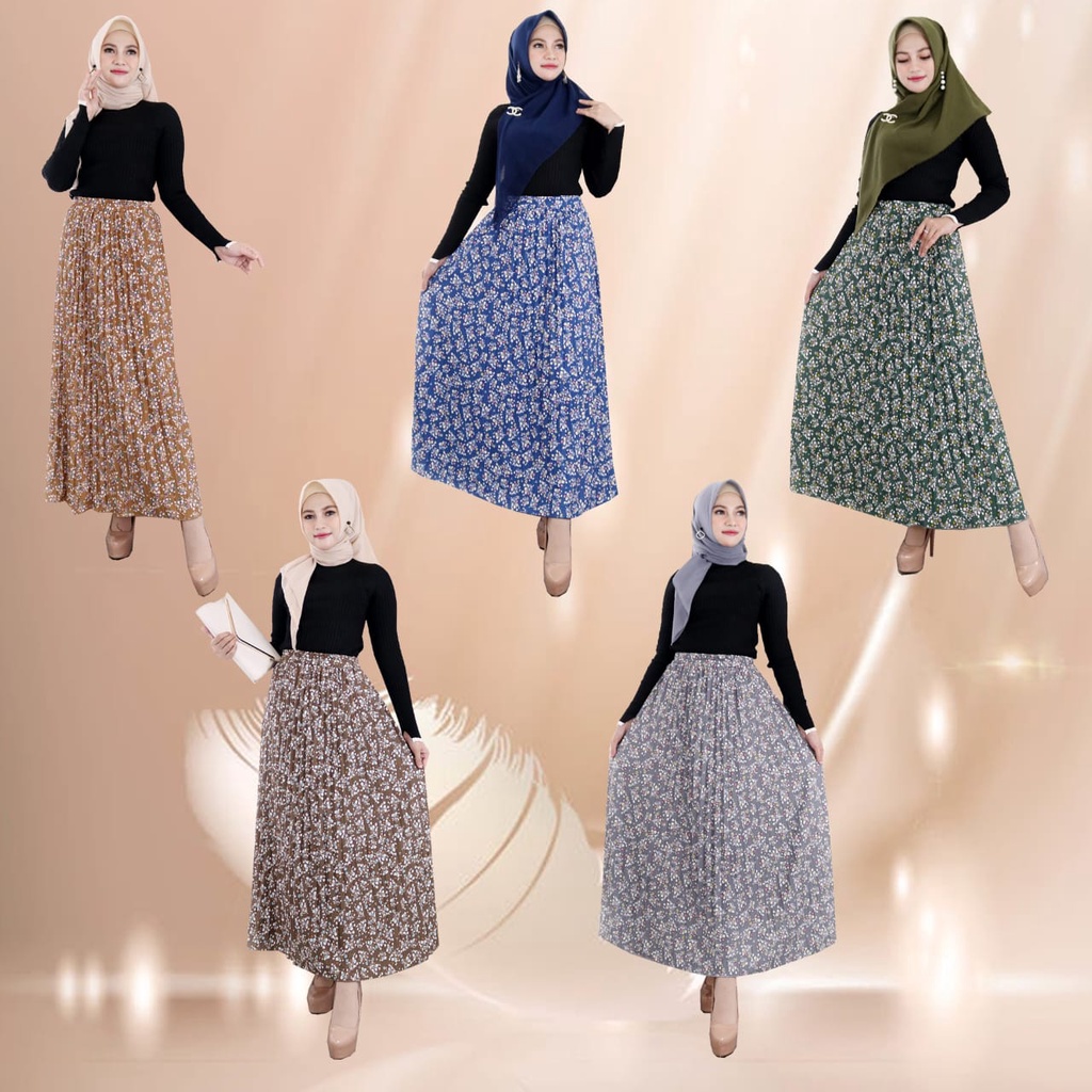 ROK PLISKET MOTIF BUNGA COSMOS TERBARU // ROK MOTIF BUNGA DEWASA