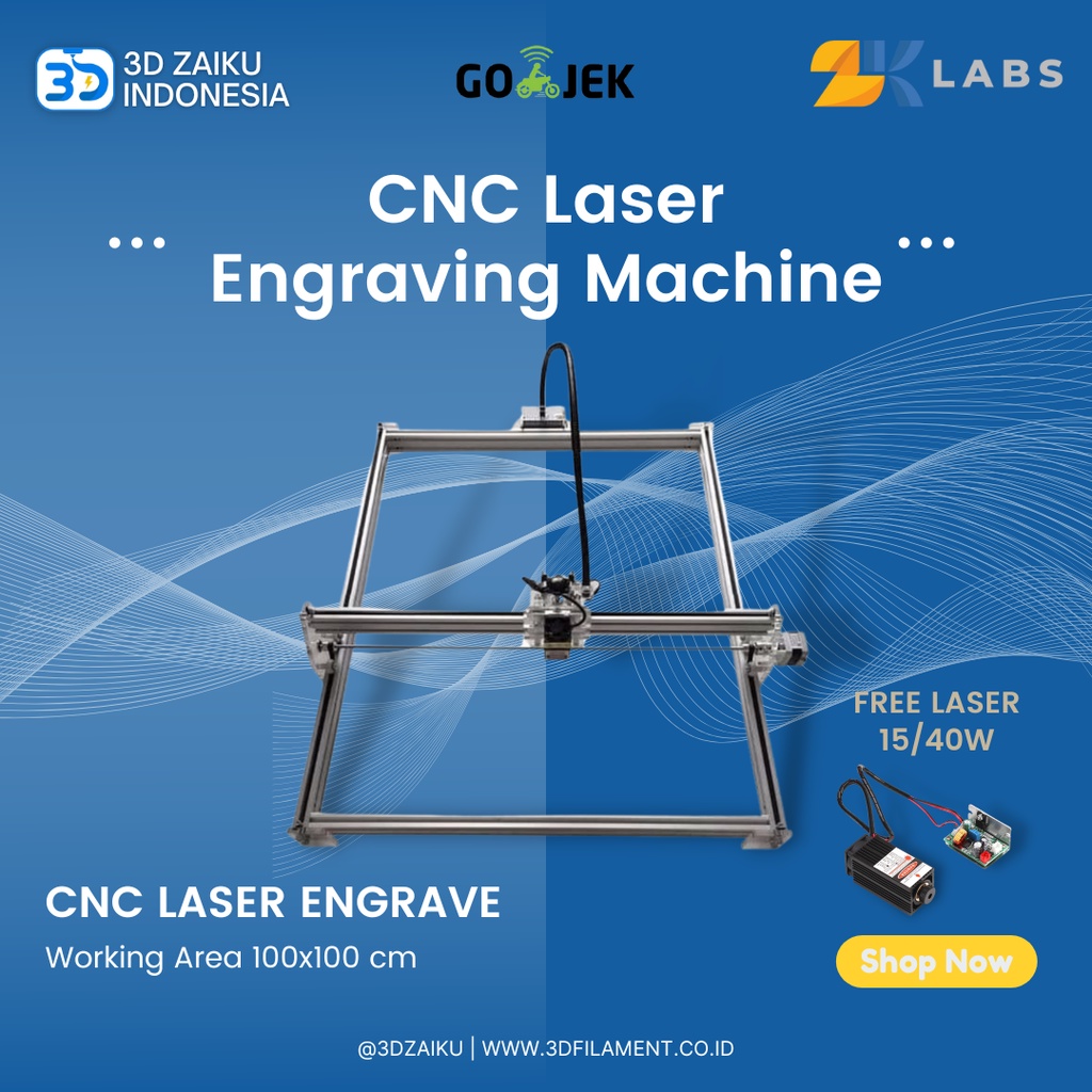 Zaiku XL CNC Laser Engraving Machine 1x1 Meter