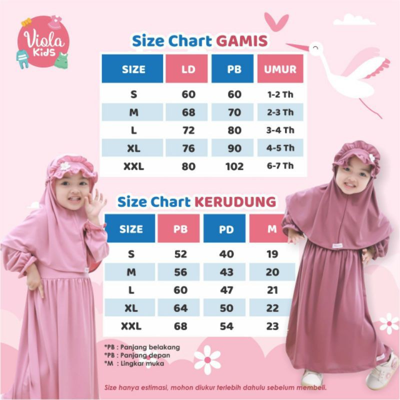 gamis muslim anak perempuan viola set hijab