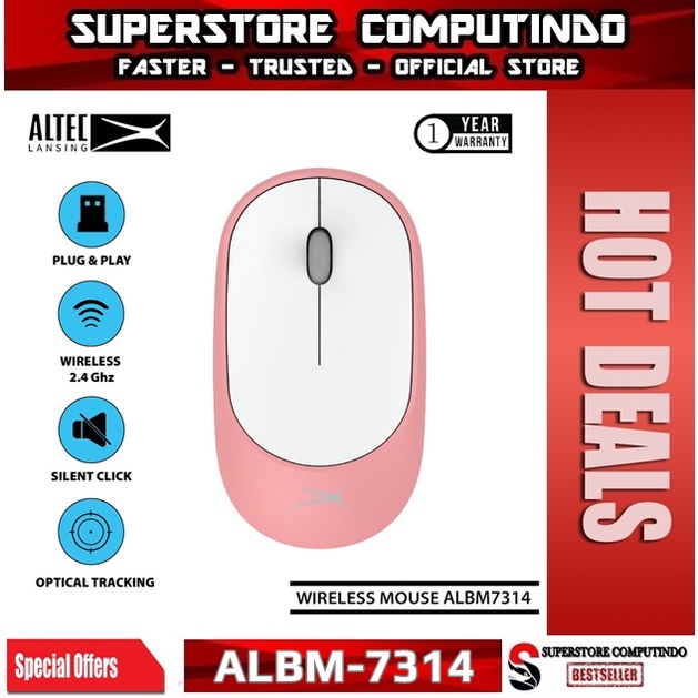 Mouse Wireless Altec Lansing ALBM-7314 Silent Peach | Altec ALBM7314