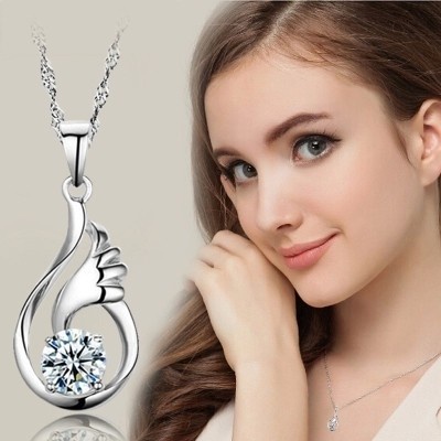 ✅COD 925 Sterling Silver Diamond Fashion Wanita Klavikula Rantai untuk Istri untuk Pacar Romantis Hadiah Ulang Tahun Kalung Perhiasan L94