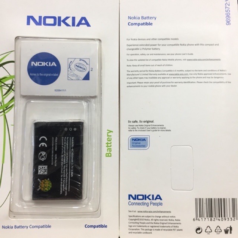 Baterai Ori 99% Nokia BL-4C Nokia batre Batere Batrei Battery