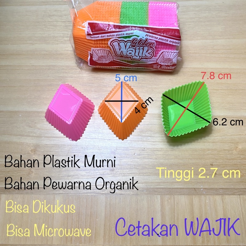 Cetakan Kue Wajik Plastik isi 12 / Cetakan Puding Wajik / Cetakan Putu Ayu / Cetakan Pudding Agar2 Jelly Wajik / Cetakan Bolu Wajik BL Product