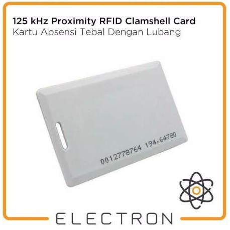 125 kHz Clamshell UID RFID Proximity Card Tag Kartu Tebal Lubang 125kHz