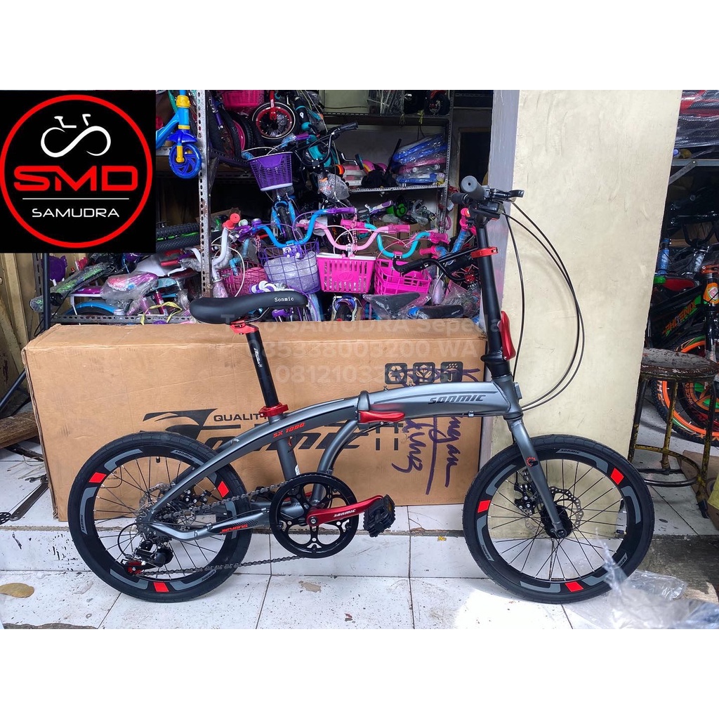 Sepeda Lipat Folding 20 Jieyang SONMIC Full Alloy 8sp Murah BDG