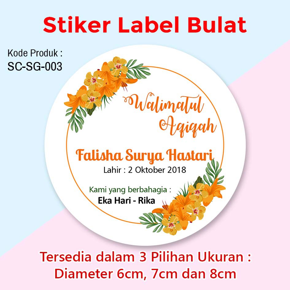 

STIKER LABEL SEGALA ACARA TUMPENG MINI SOUVENIR BUNGA ORANGE