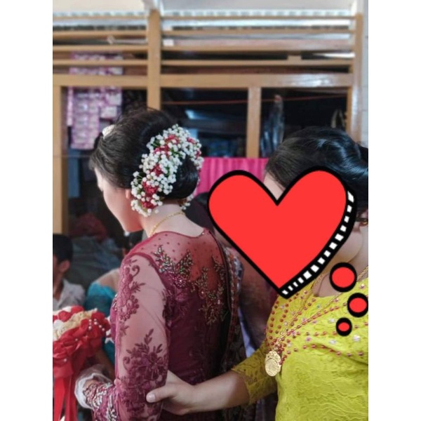 HAIRPIN FLOWER WITH BEBYBREATH HAIRDO FLOWER BUNGA RAMBUT PESTA BUNGA RAMBUT KEBAYA BUBGA RAMBUT PEN