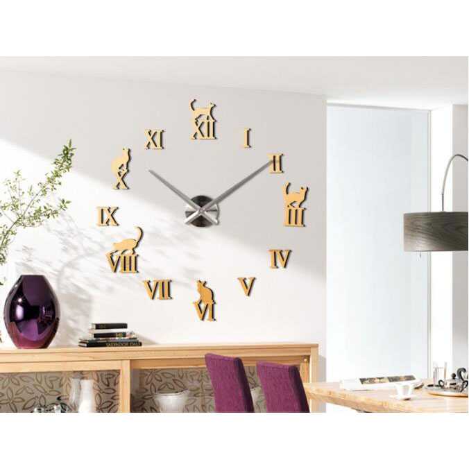 Jam Dinding Besar DIY Giant Wall Clock Model Kucing Lucu - DIY-203