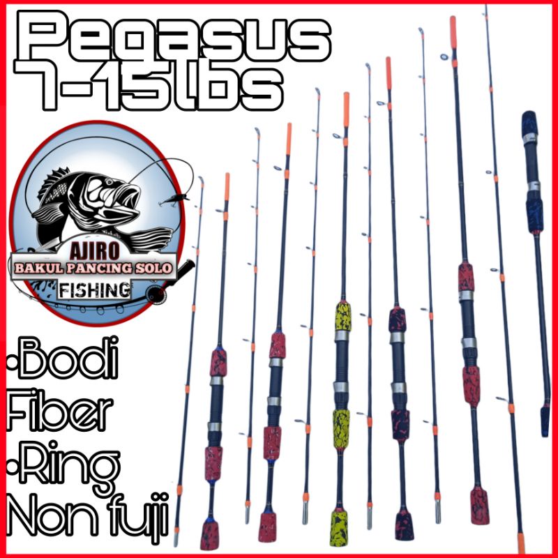 Joran Pancing ajiro pegasus 100 120 135 150 165 180 198 cm joran fiber solid