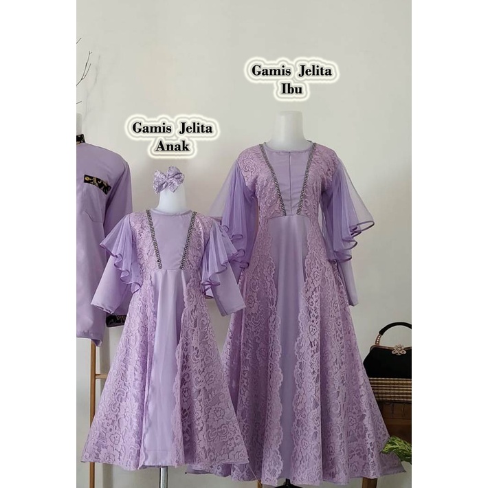 Gamis Jelita Family Lavender| Baju Unik | Gamis lebaran murah | Gamis lebaran keluarga | Gamis couple family | Gamis toyobo | Gamis anak dan dewasa terbaru | Harga Terjangkau