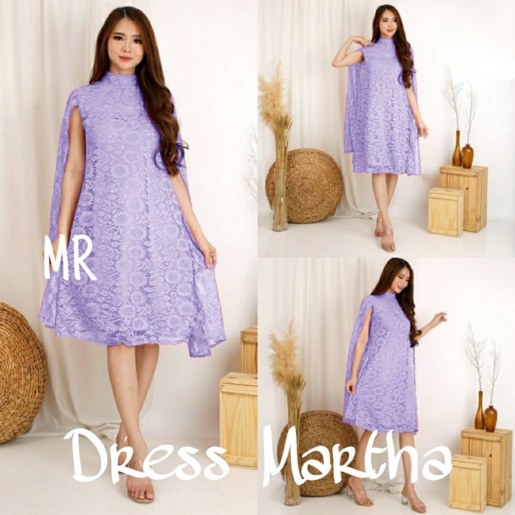 PCS DRESS MARTHA 3 UKURAN L XL XXL BAHAN BRUKAT CORNELI TULANG LAPIS FURING MR ADA VIDEO PRODUK ASLI