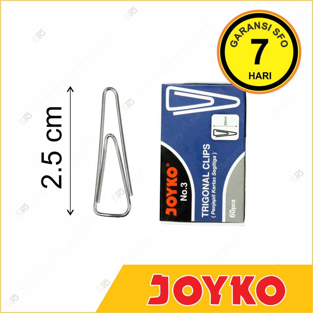

Paper Clip Joyko No. 3 - Klip Kertas isi 60 - SFO Semarang Official