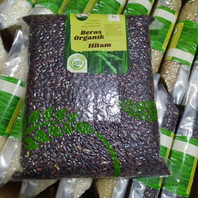 Beras Hitam - Beras 1kg - Beras Organik - Beras Hitam Organik - Lingkar Organik - Kemasan Vakum 1kg