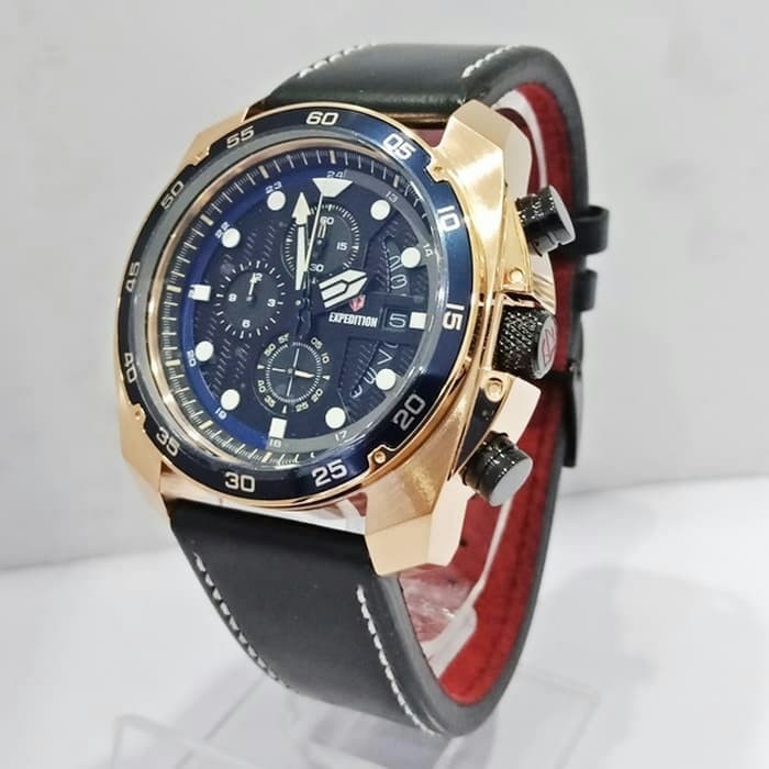 ORIGINAL Jam Tangan Pria Expedition Leather E 6762 / E6762 / 6762 Garansi Resmi 1 Tahun.